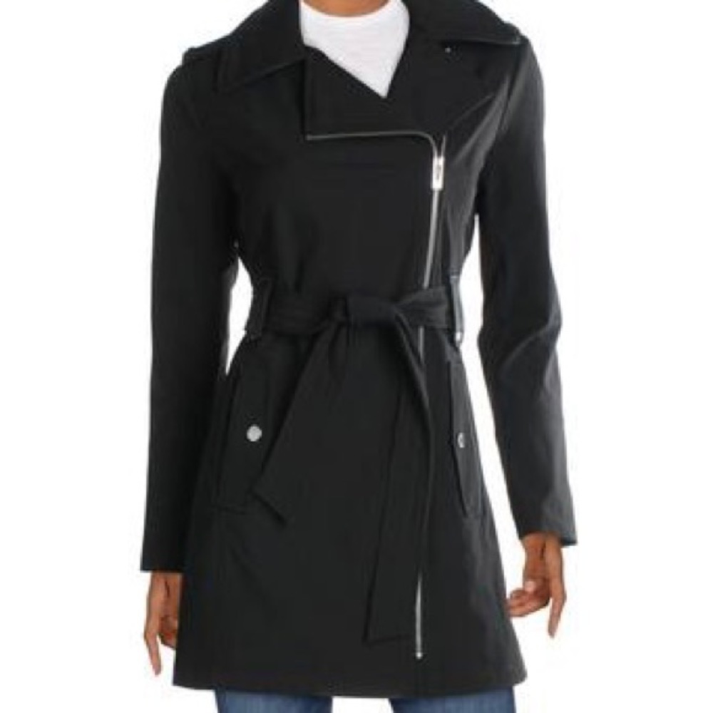 Via-Spiga-Womens-Water-Repellent-Soft-Shell-Jacket-with-Removable-Hood-Black